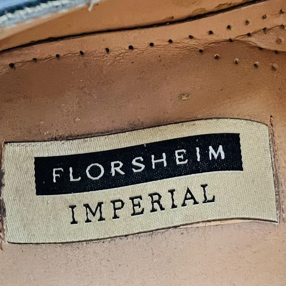 Florsheim Shoes Mens 8 Black Leather Imperial Loafers Slip On Dress Made USA